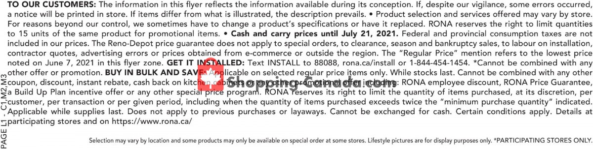 Rona flyer from Thursday July 15, 2021 to Wednesday July 21, 2021 - page 9