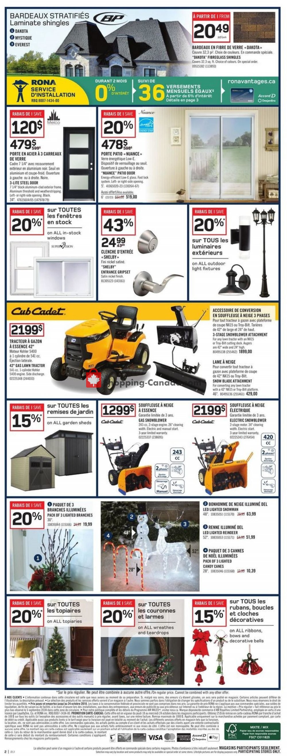 Rona flyer from Thursday October 18, 2018 to Wednesday October 24, 2018 - page 2