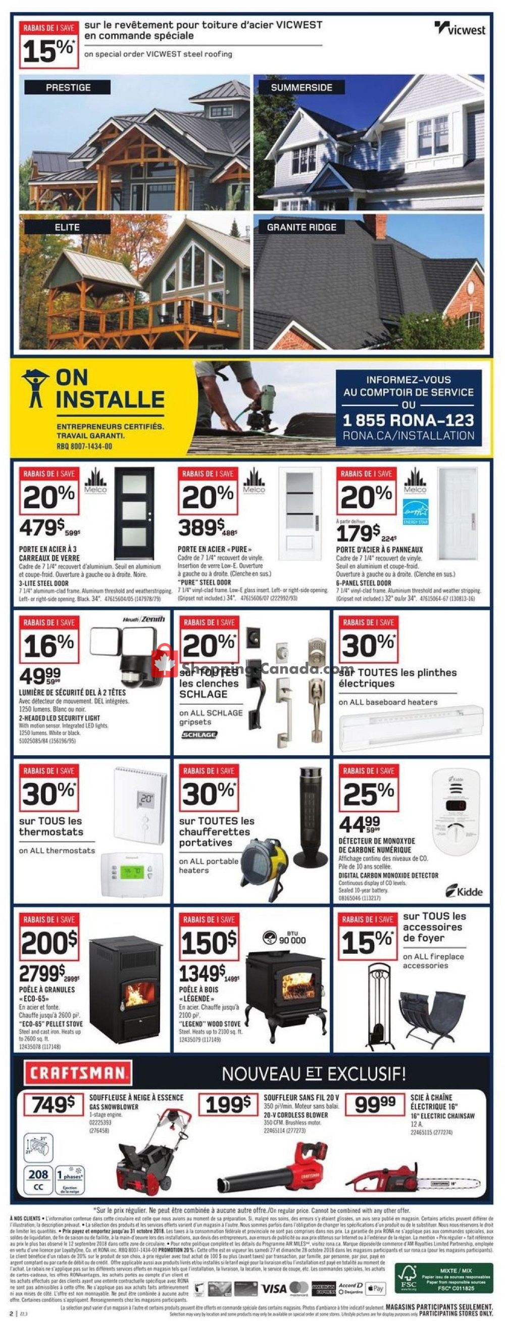 Rona flyer from Thursday October 25, 2018 to Wednesday October 31, 2018 - page 2