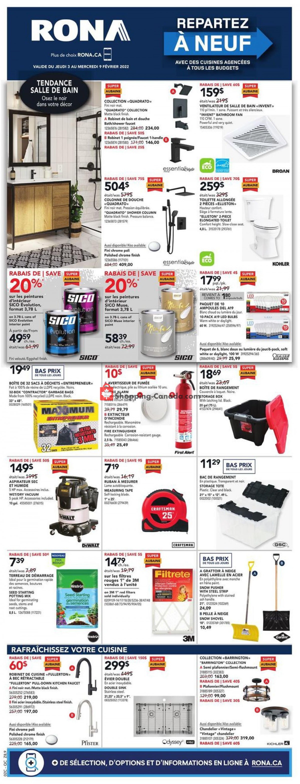 Rona Canada, flyer (Repartez A Neuf Atlantic) February 3