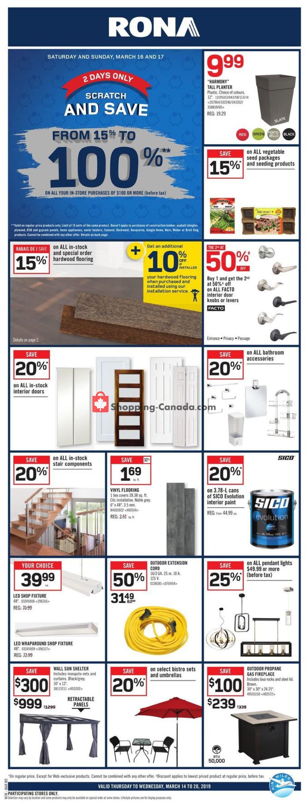 Rona flyer from Thursday March 14, 2019 to Wednesday March 20, 2019 - page 1
