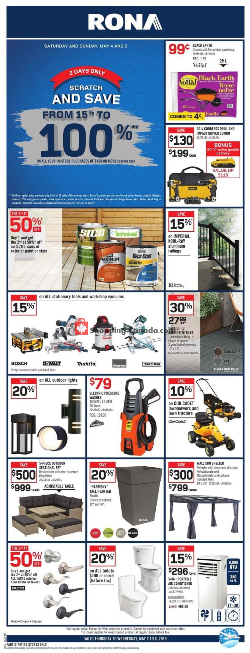 Rona flyer from Thursday May 2, 2019 to Wednesday May 8, 2019 - page 1