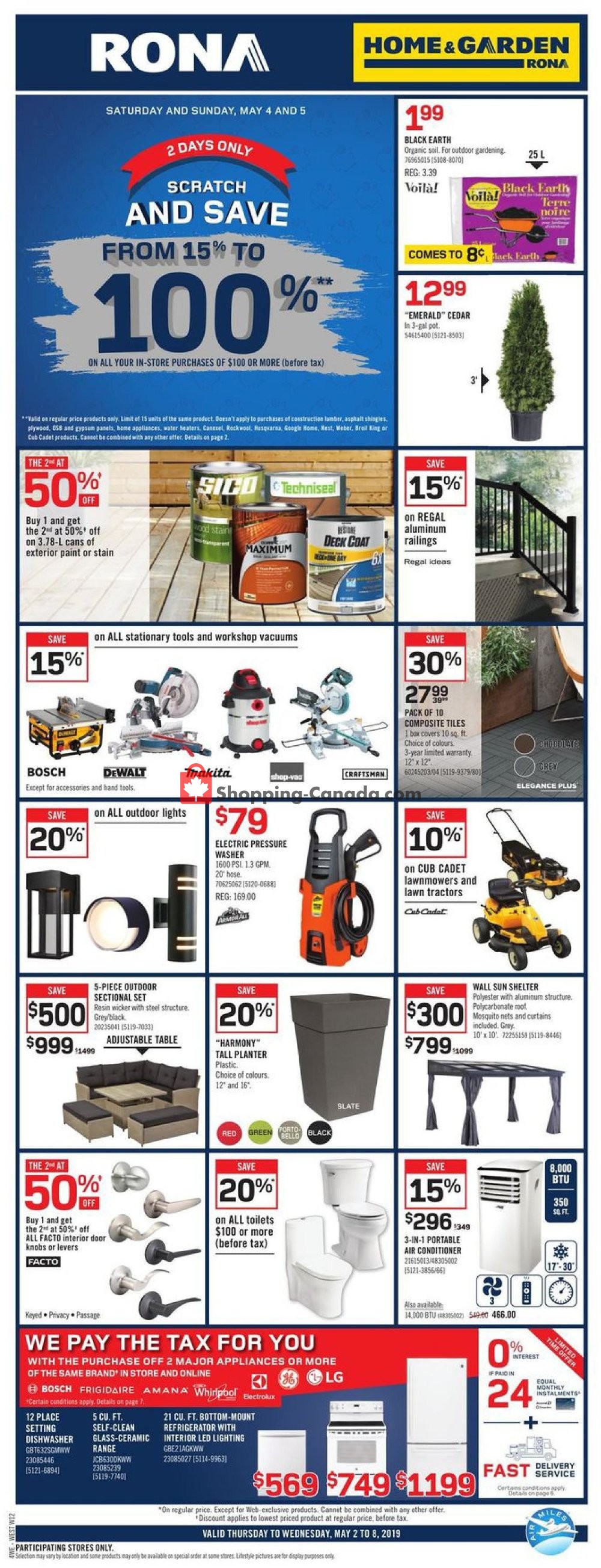 Rona flyer from Thursday May 2, 2019 to Wednesday May 8, 2019 - page 1