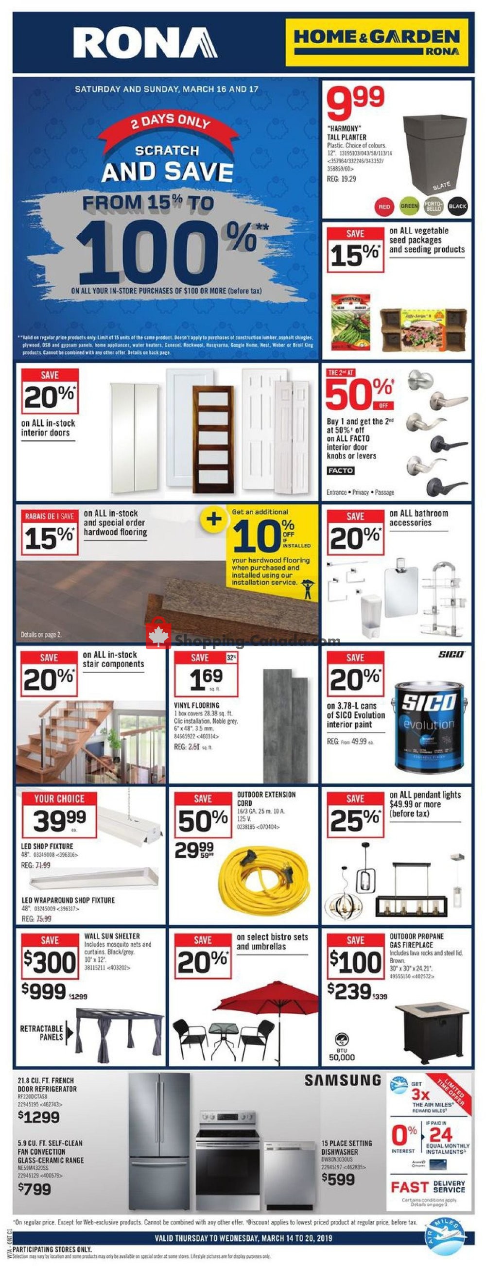 Rona flyer from Thursday March 14, 2019 to Wednesday March 20, 2019 - page 1