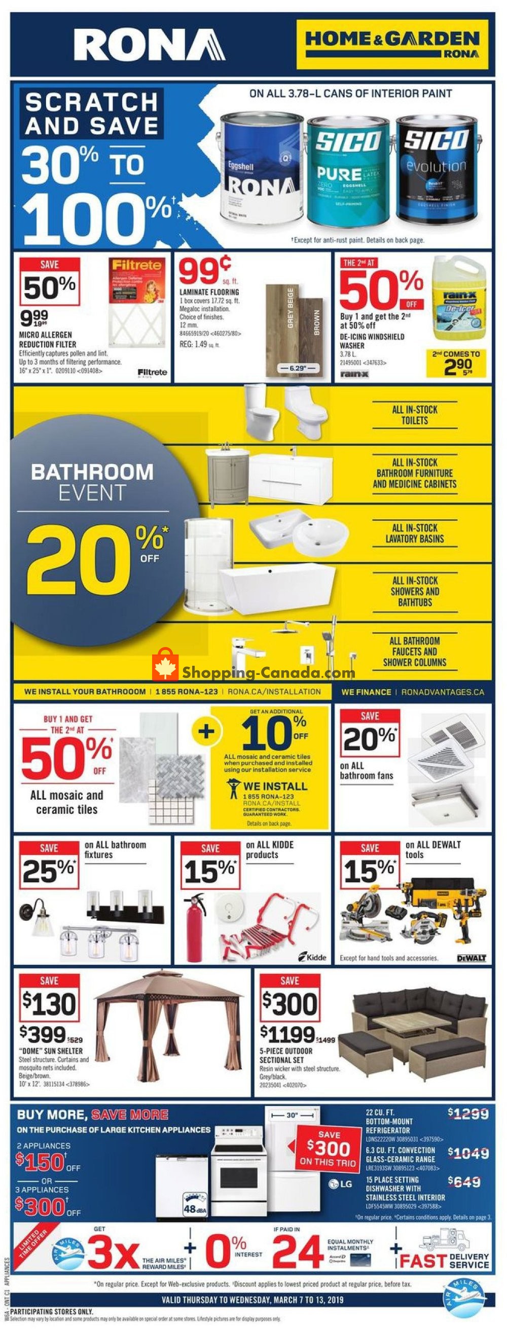Rona flyer from Thursday March 7, 2019 to Wednesday March 13, 2019 - page 1