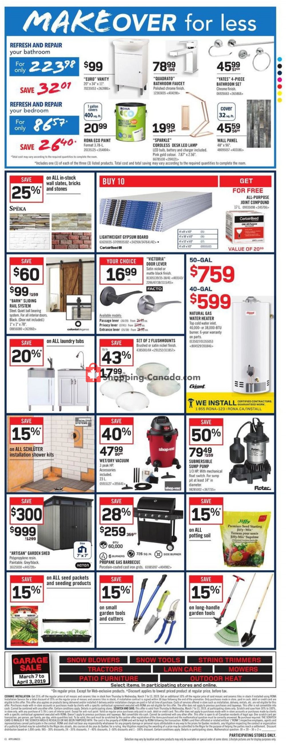 Rona flyer from Thursday March 7, 2019 to Wednesday March 13, 2019 - page 6