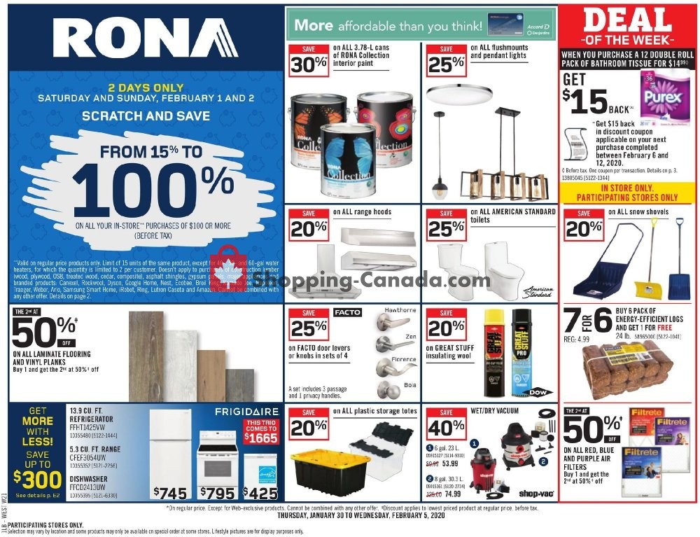Rona flyer from Thursday January 30, 2020 to Wednesday February 5, 2020 - page 1