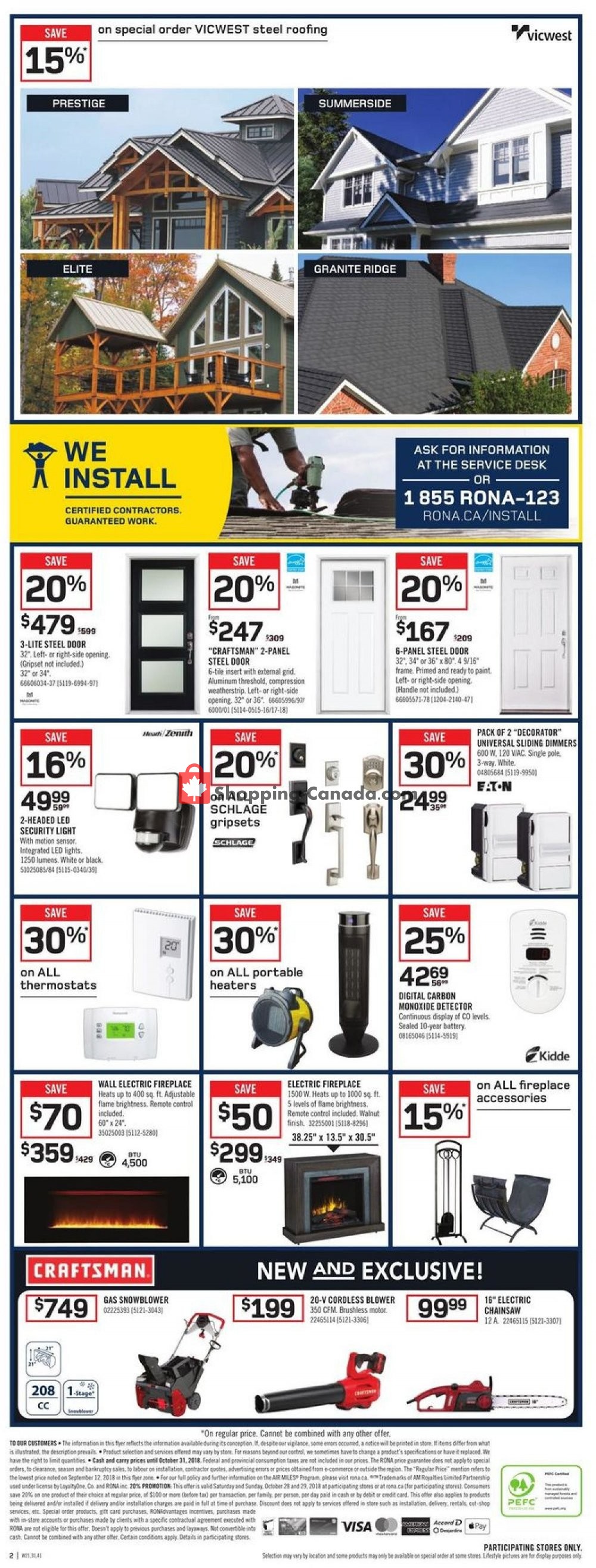 Rona flyer from Thursday October 25, 2018 to Wednesday October 31, 2018 - page 2