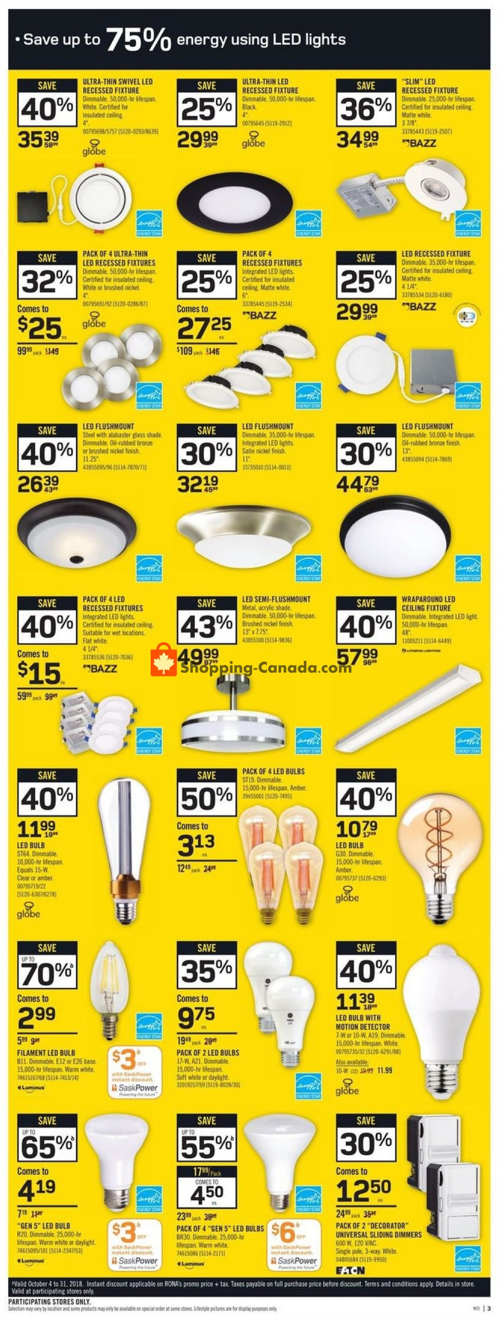 Rona flyer from Thursday October 4, 2018 to Wednesday October 10, 2018 - page 4