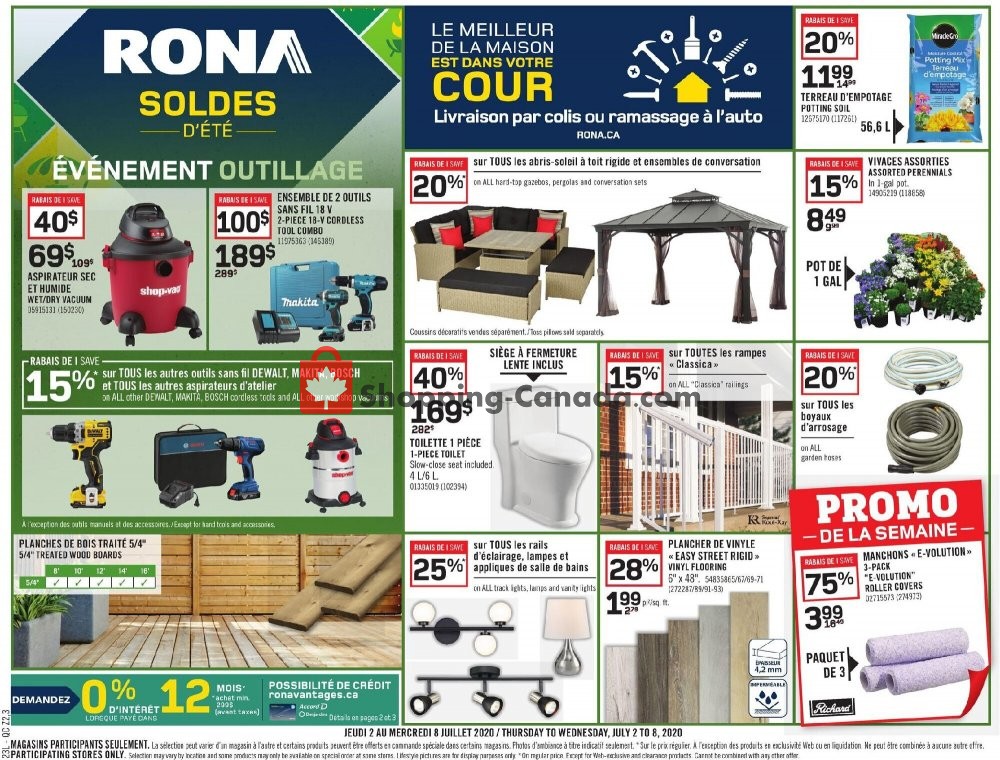 Rona flyer from Thursday July 2, 2020 to Wednesday July 8, 2020 - page 1