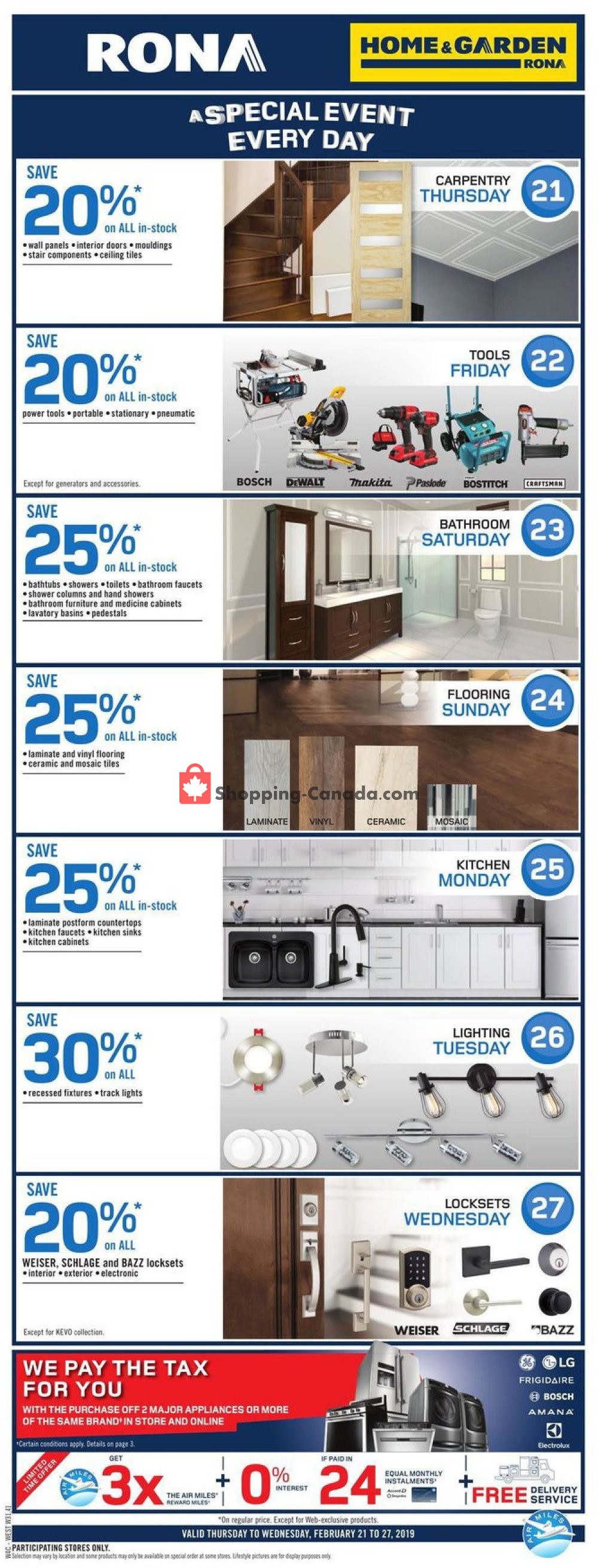 Rona flyer from Thursday February 21, 2019 to Wednesday February 27, 2019 - page 1