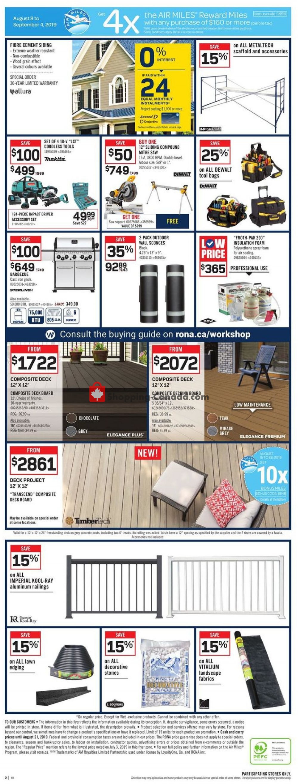 Rona flyer from Thursday August 15, 2019 to Wednesday August 21, 2019 - page 2