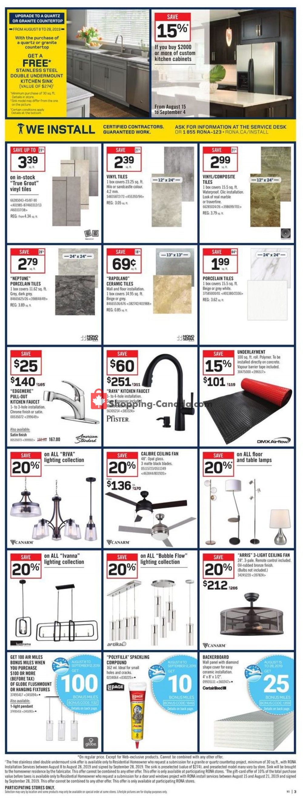 Rona flyer from Thursday August 15, 2019 to Wednesday August 21, 2019 - page 3