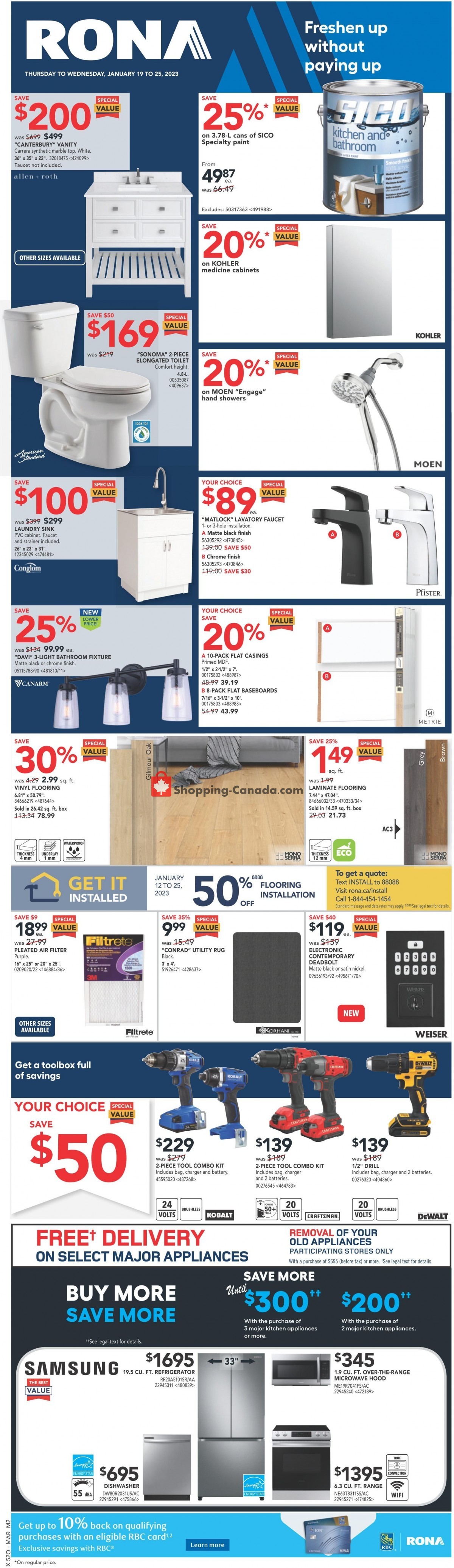 Rona flyer from Thursday January 19, 2023 to Wednesday January 25, 2023 - page 1