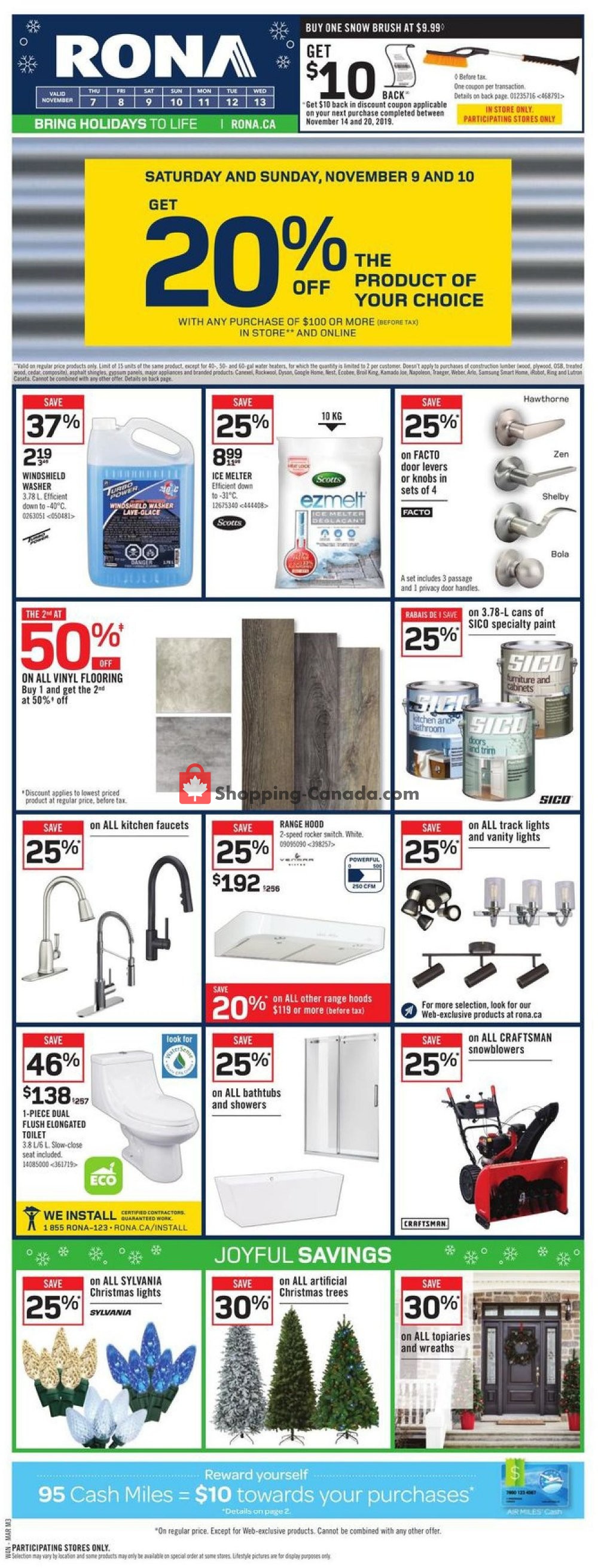 Rona flyer from Thursday November 7, 2019 to Wednesday November 13, 2019 - page 1