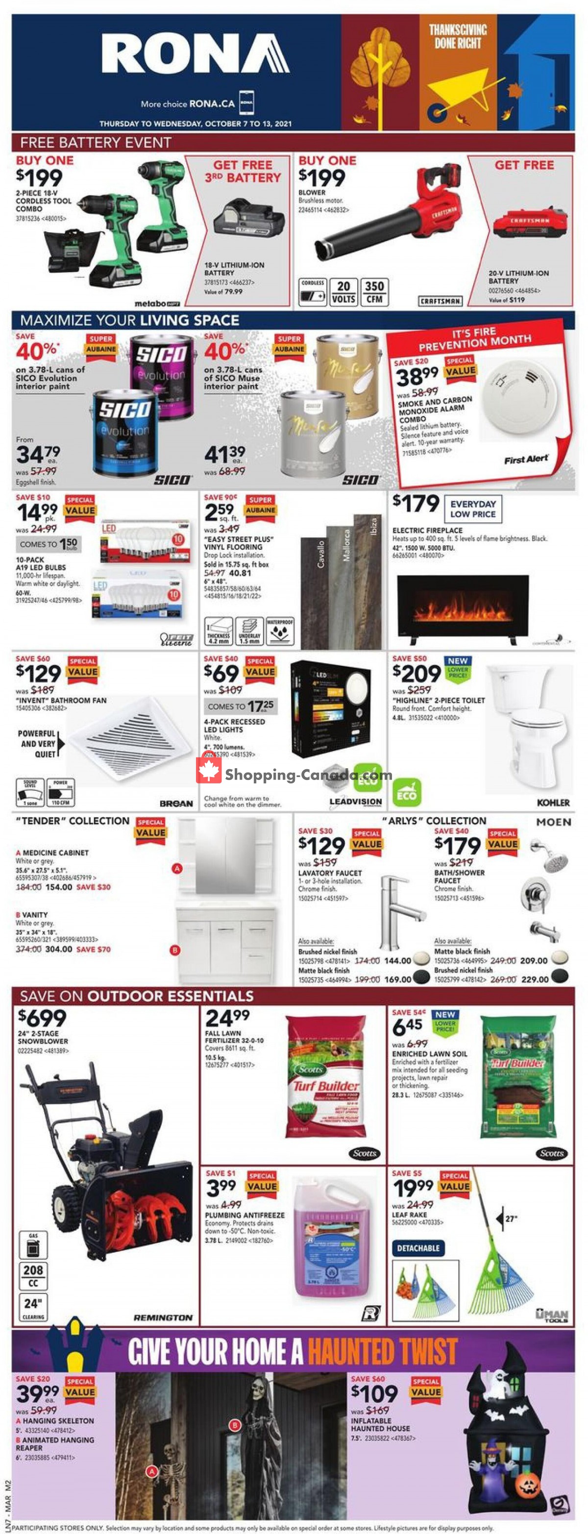 Rona flyer from Thursday October 7, 2021 to Wednesday October 13, 2021 - page 1