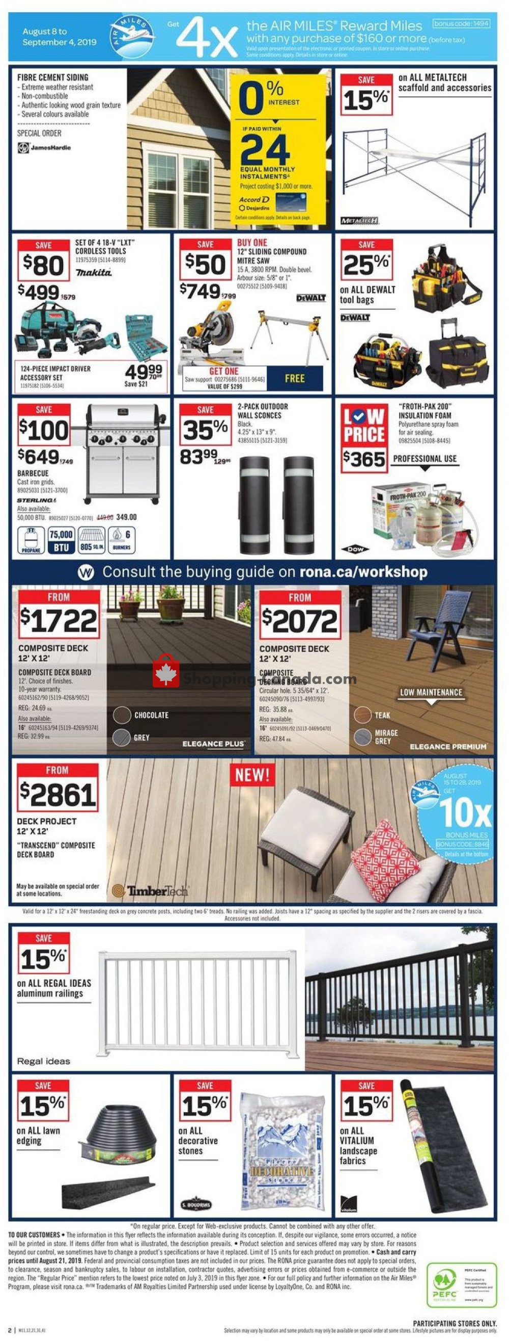 Rona flyer from Thursday August 15, 2019 to Wednesday August 21, 2019 - page 2