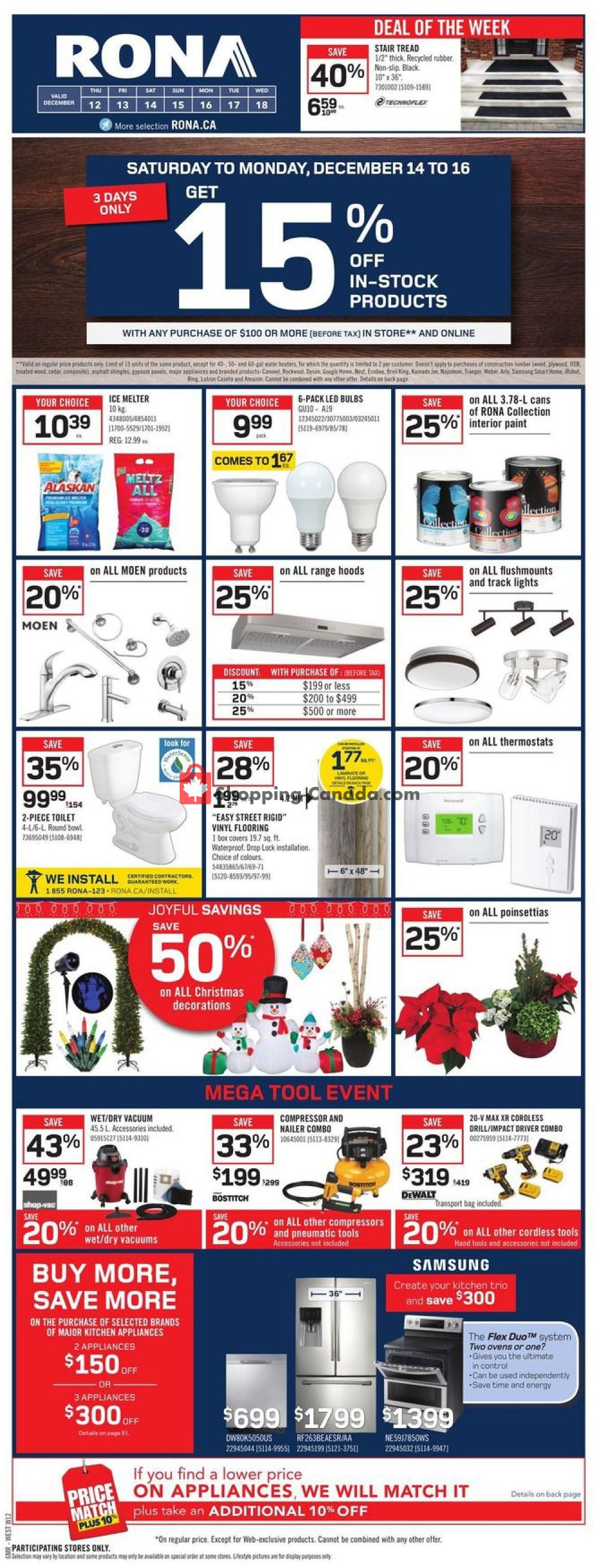 Rona Canada, flyer (Special Offer BC) December 12 December 18