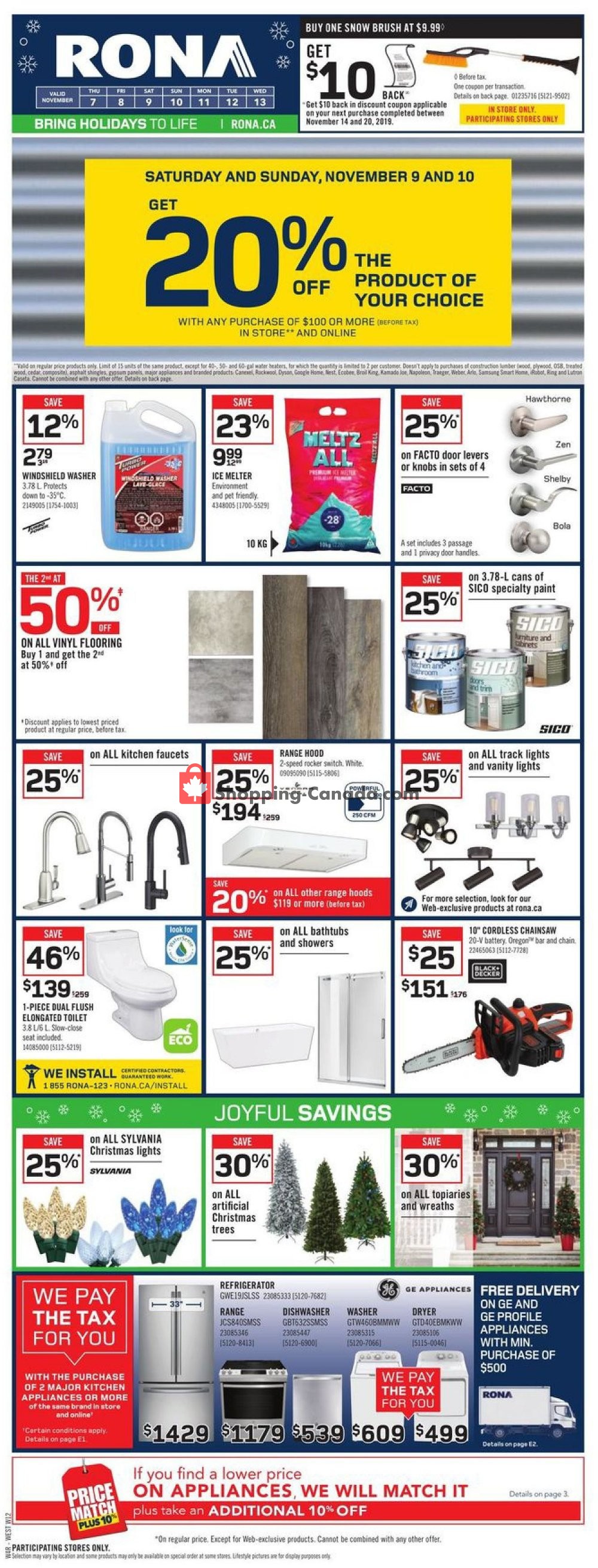 Rona flyer from Thursday November 7, 2019 to Wednesday November 13, 2019 - page 1