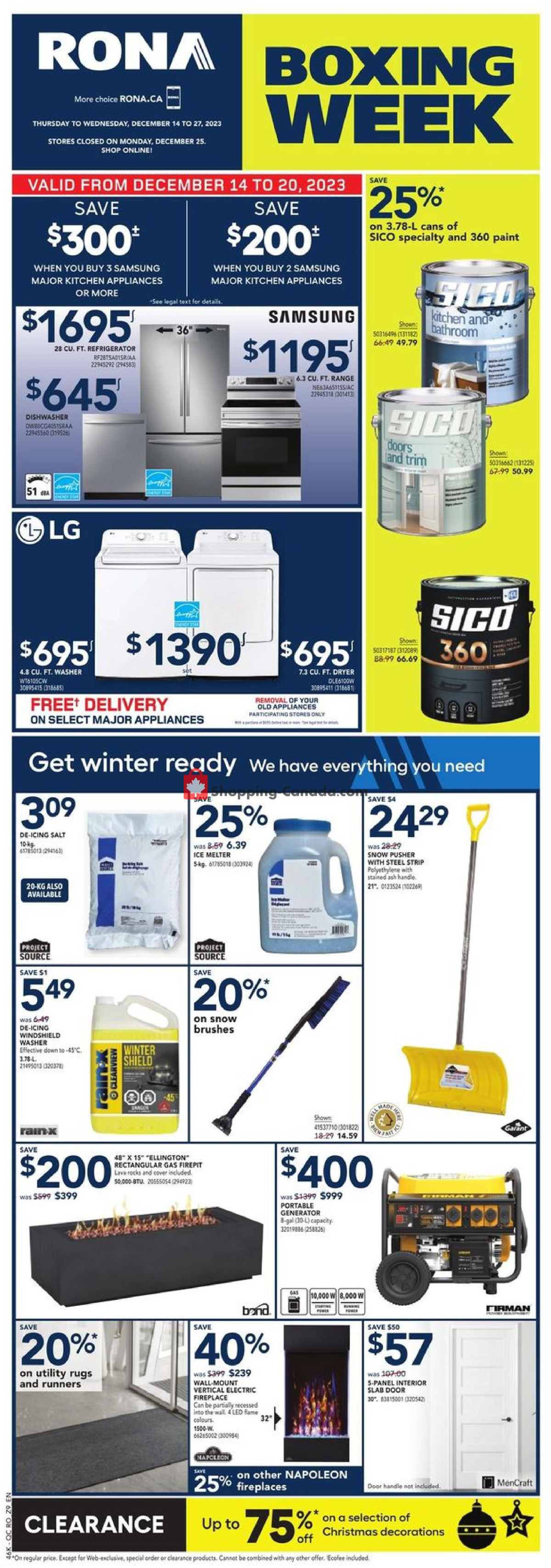 Rona flyer from Thursday December 14, 2023 to Wednesday December 27, 2023 - page 4