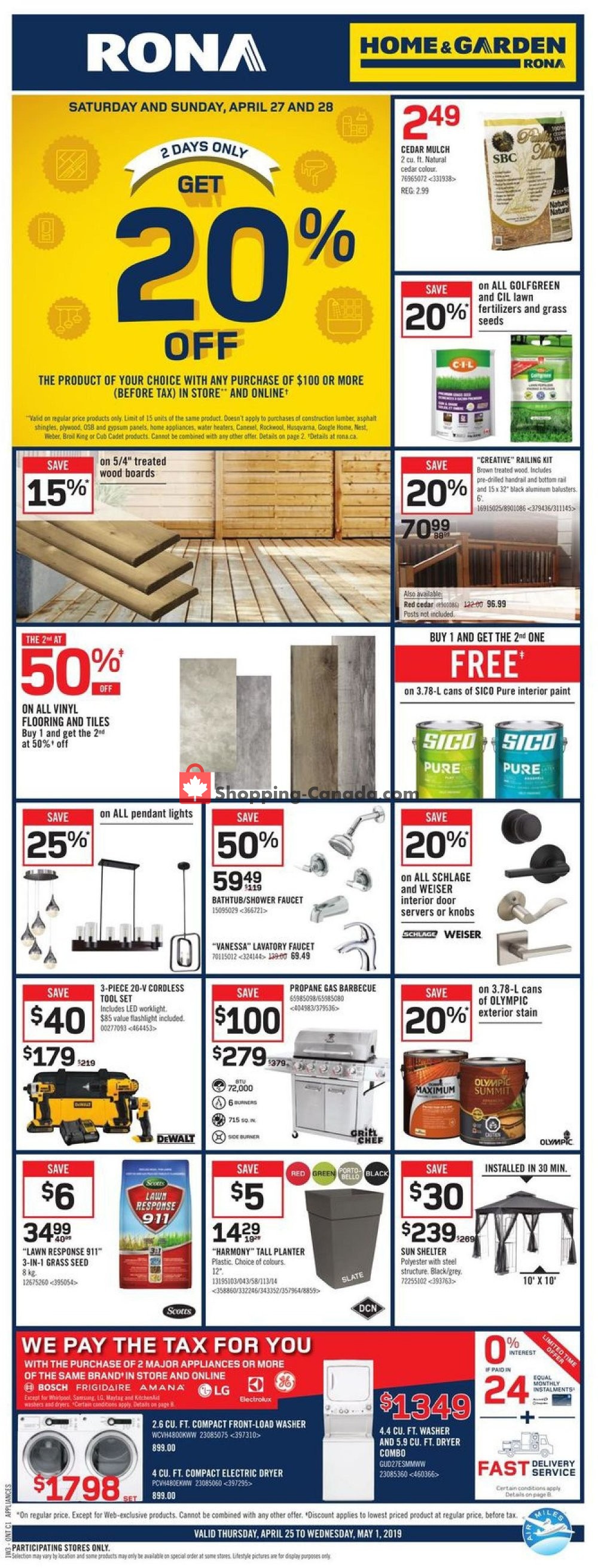 Rona Canada, flyer (Special Offer ON) April 25 May 1, 2019