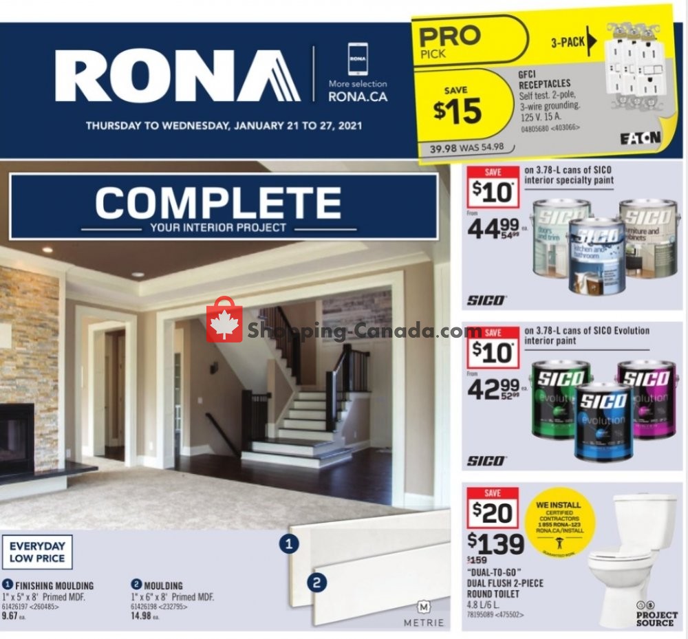 Rona flyer from Thursday January 21, 2021 to Wednesday January 27, 2021 - page 1