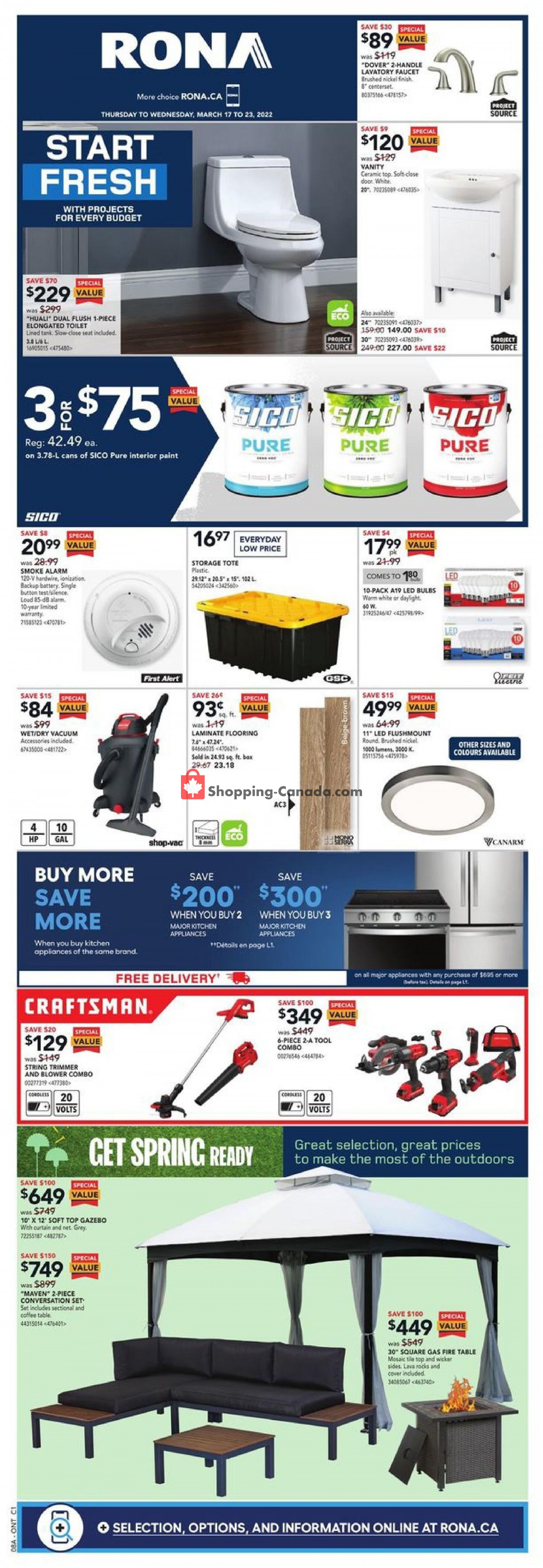 Rona Canada, flyer (Special Offer ON) March 17 March 23, 2022