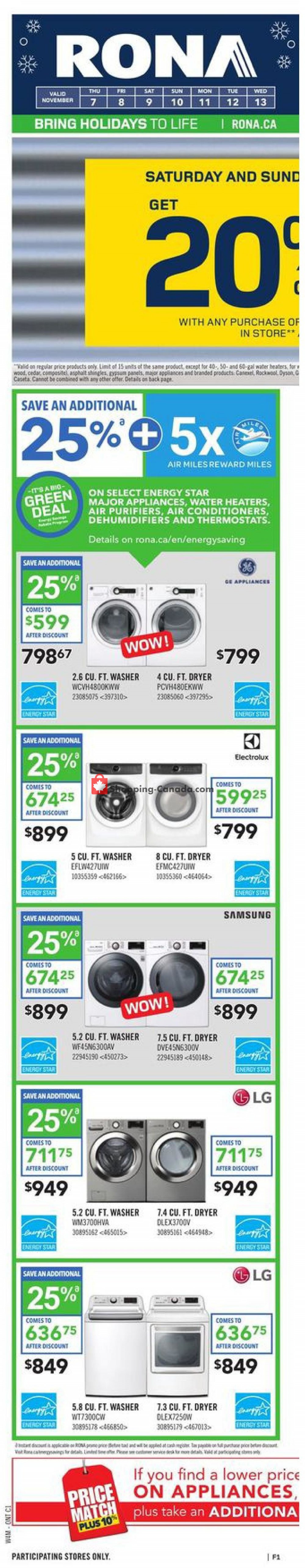 Rona flyer from Thursday November 7, 2019 to Wednesday November 13, 2019 - page 1