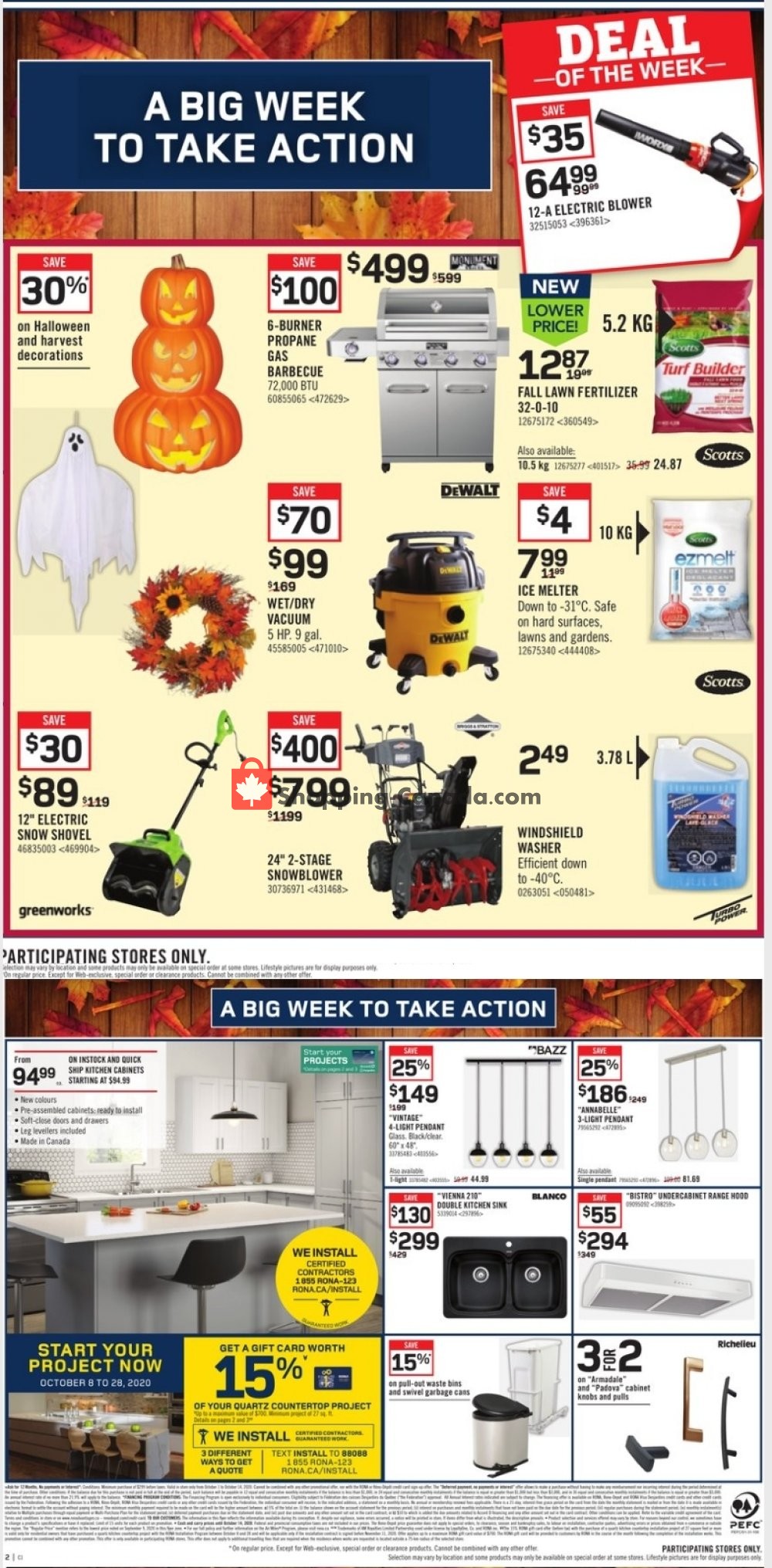 Rona Canada, flyer (Special Offer ON) October 8 October 14, 2020