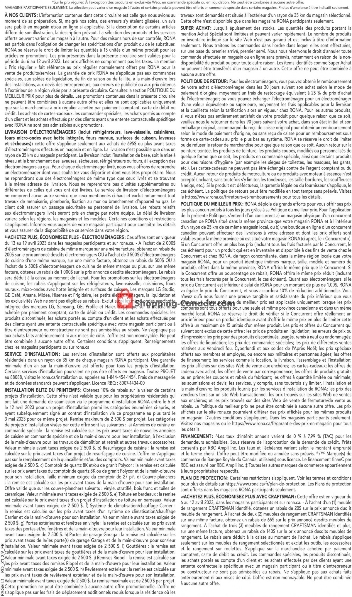 Rona flyer from Thursday April 6, 2023 to Wednesday April 12, 2023 - page 14