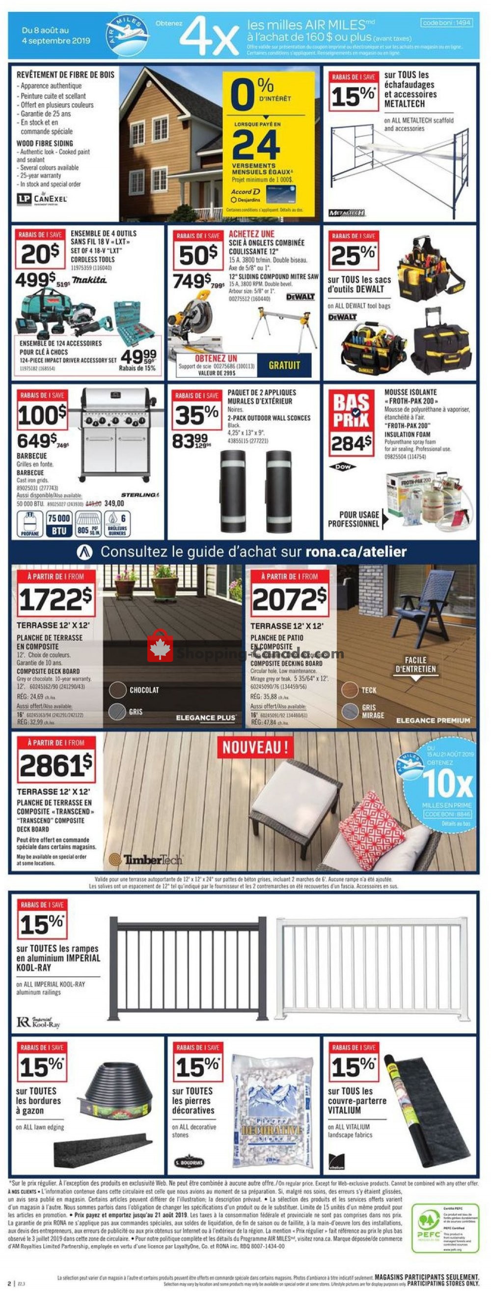 Rona flyer from Thursday August 15, 2019 to Wednesday August 21, 2019 - page 2