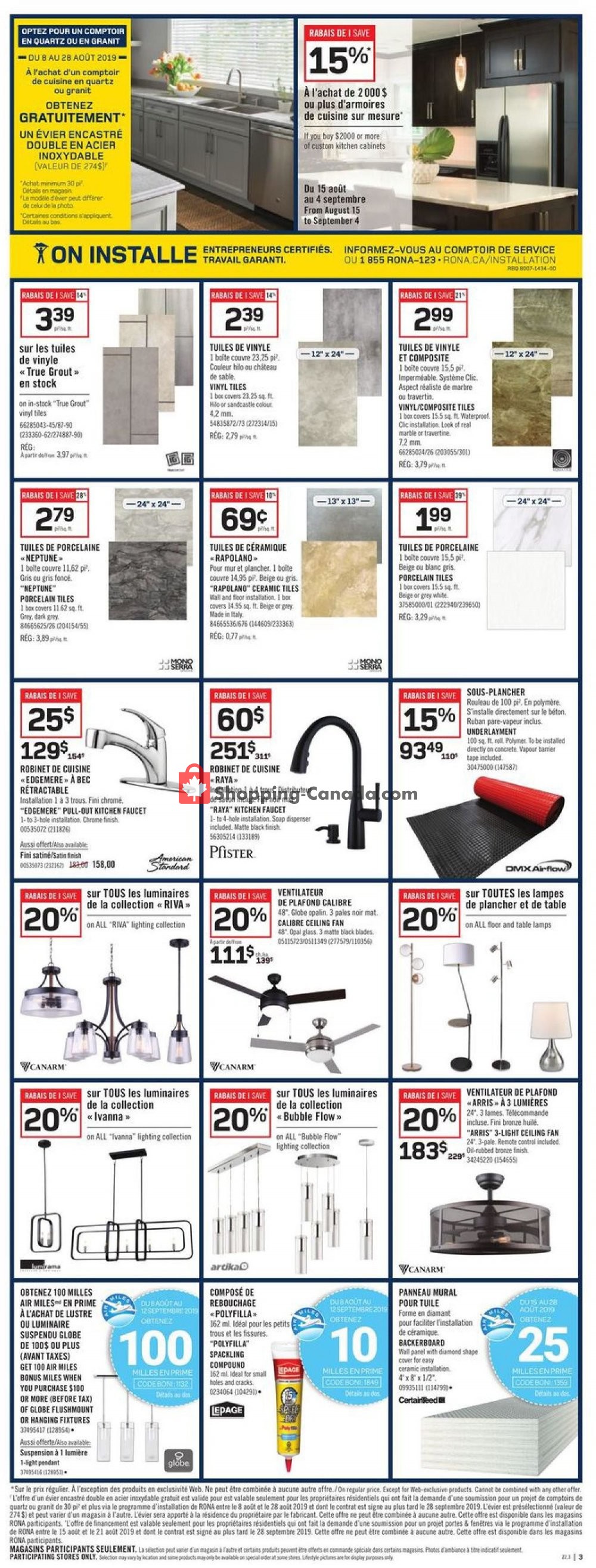 Rona flyer from Thursday August 15, 2019 to Wednesday August 21, 2019 - page 3