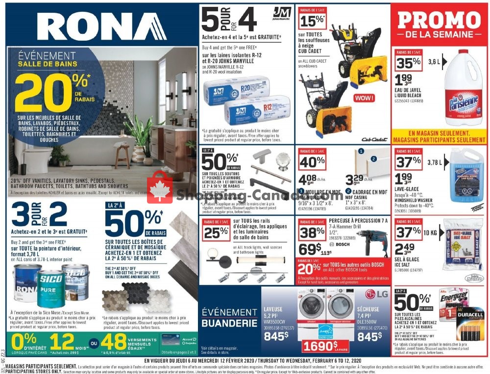 Rona flyer from Thursday February 6, 2020 to Wednesday February 12, 2020 - page 1