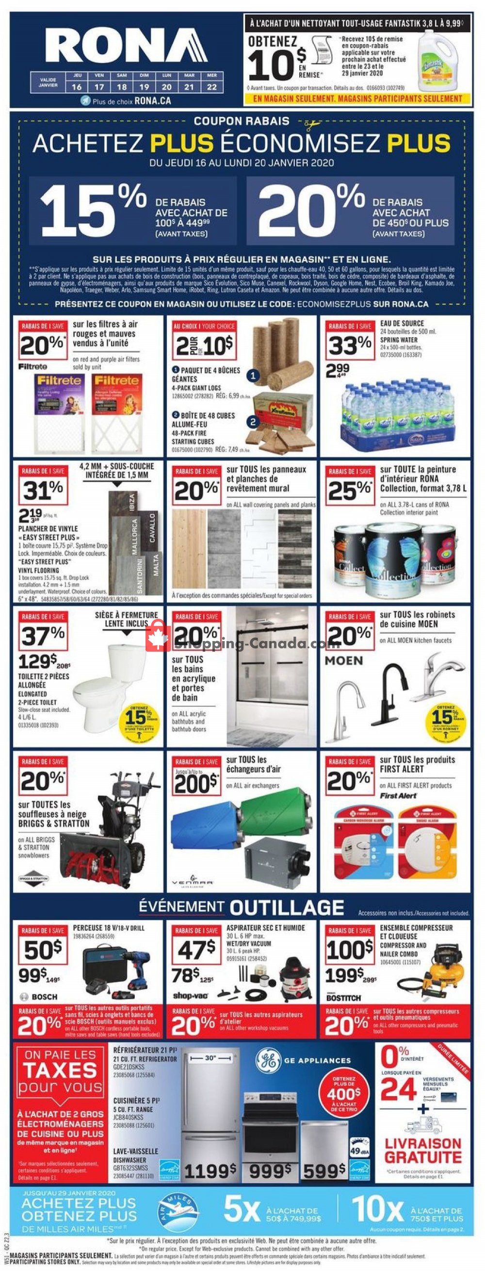 Rona flyer from Thursday January 16, 2020 to Wednesday January 22, 2020 - page 1