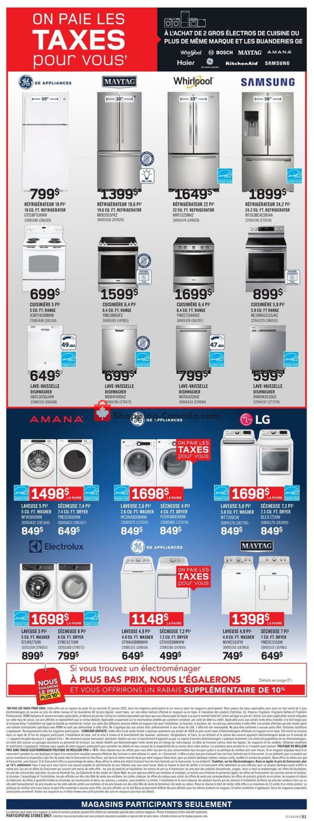 Rona flyer from Thursday January 16, 2020 to Wednesday January 22, 2020 - page 3