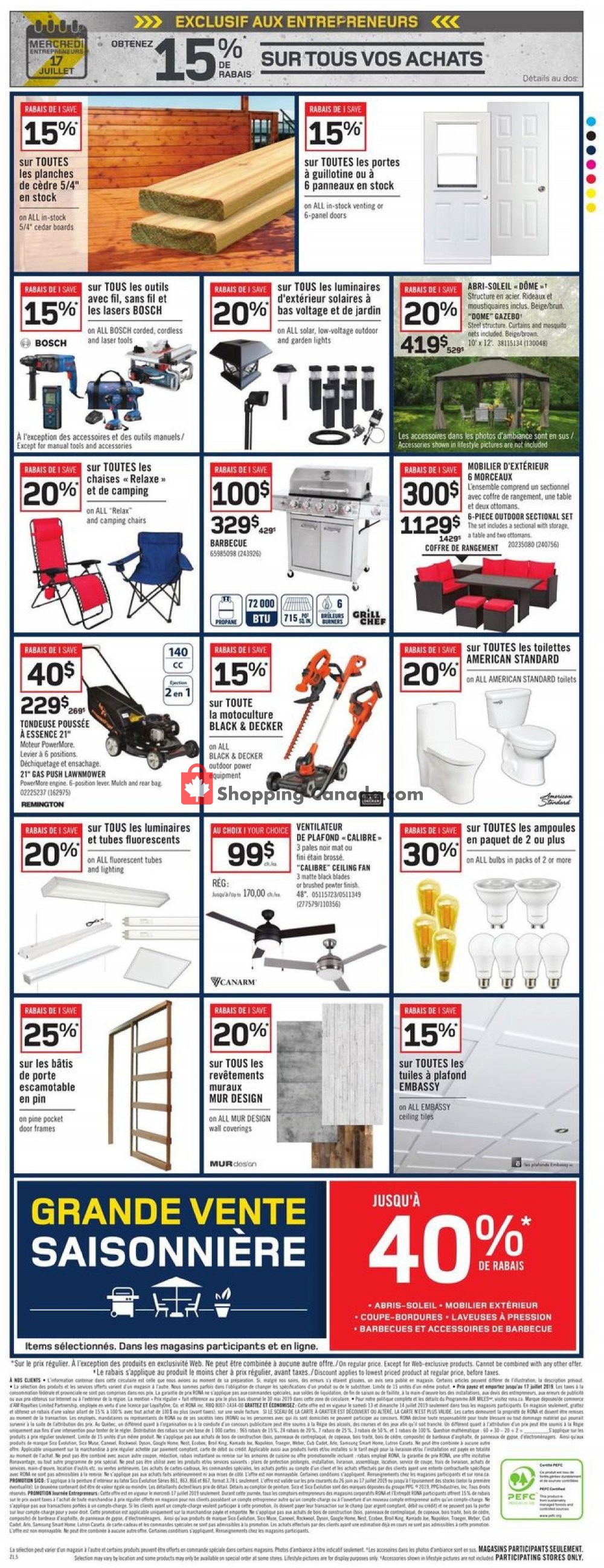 Rona flyer from Thursday July 11, 2019 to Wednesday July 17, 2019 - page 6