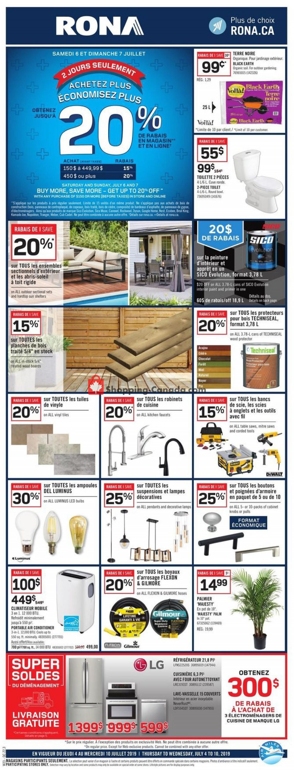 Rona flyer from Thursday July 4, 2019 to Wednesday July 10, 2019 - page 1
