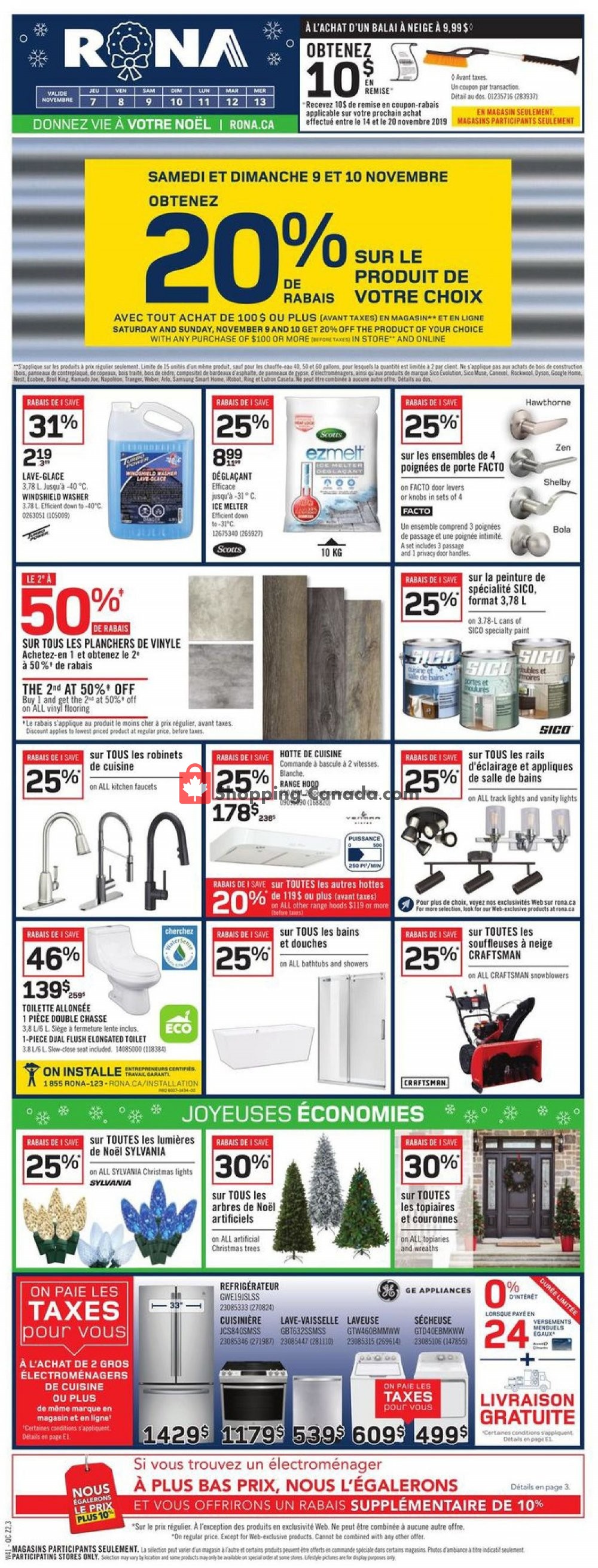 Rona flyer from Thursday November 7, 2019 to Wednesday November 13, 2019 - page 1