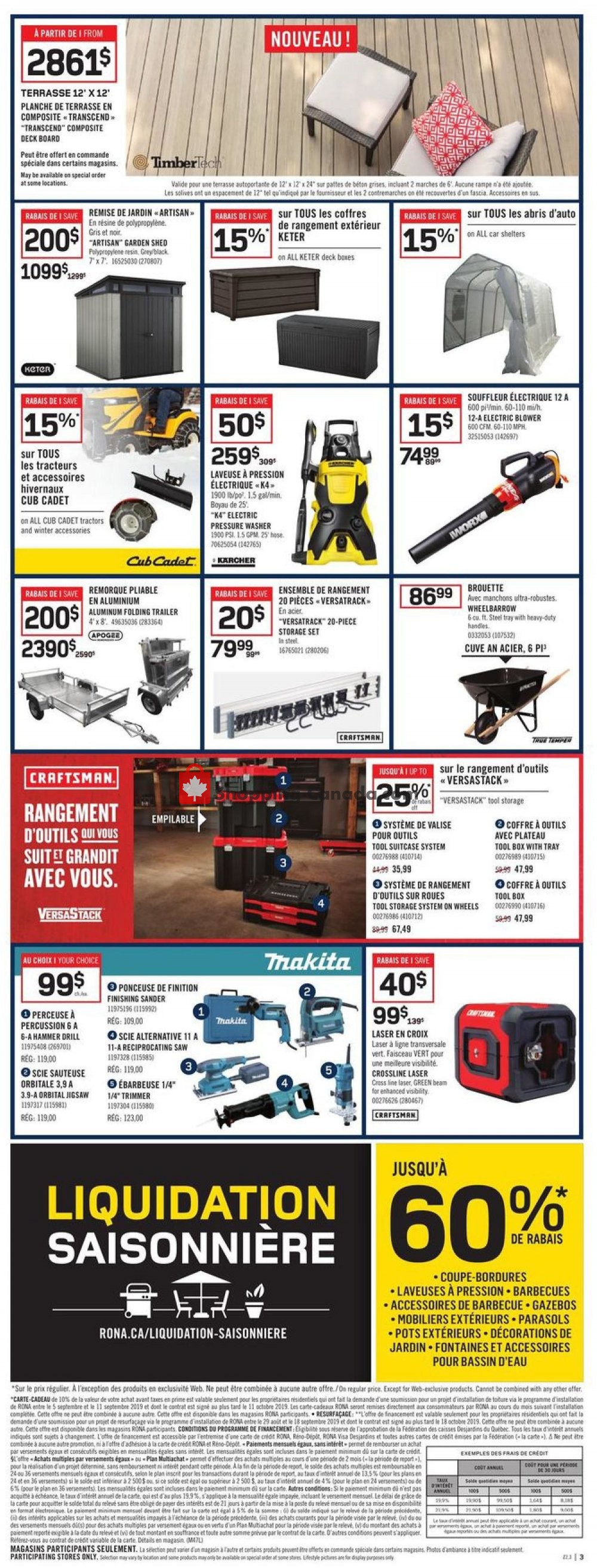 Rona flyer from Thursday September 5, 2019 to Wednesday September 11, 2019 - page 3