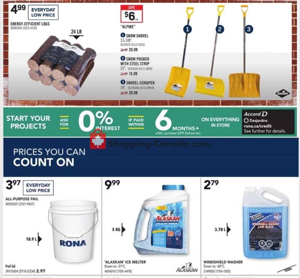 Rona Canada, flyer (Special Offer West) January 21 January 27