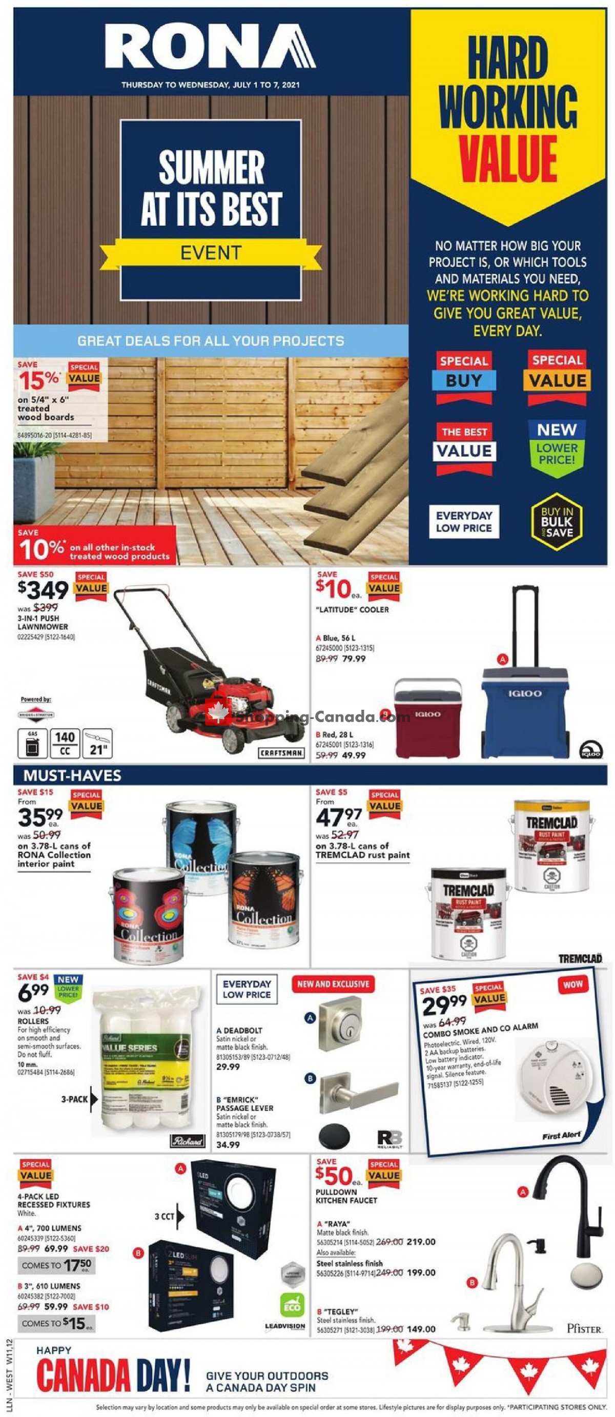 Rona Canada, flyer (Special Offer West) July 1 July 7, 2021 Shopping Canada
