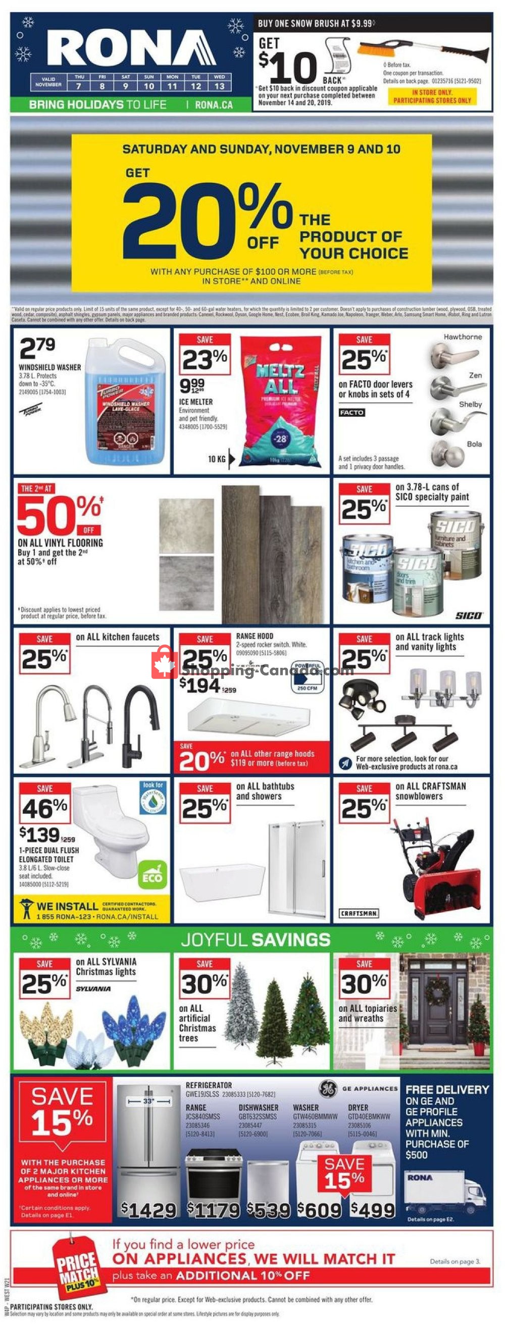Rona flyer from Thursday November 7, 2019 to Wednesday November 13, 2019 - page 1