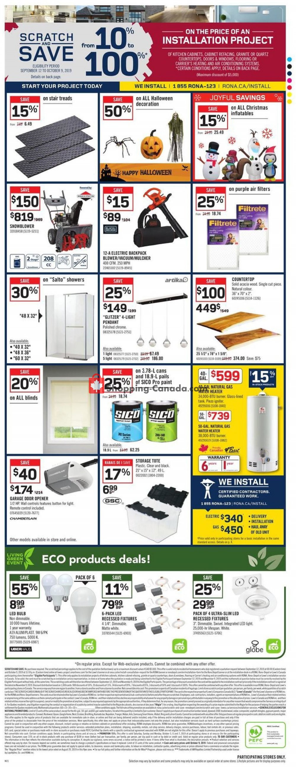 Rona flyer from Thursday October 3, 2019 to Wednesday October 9, 2019 - page 6