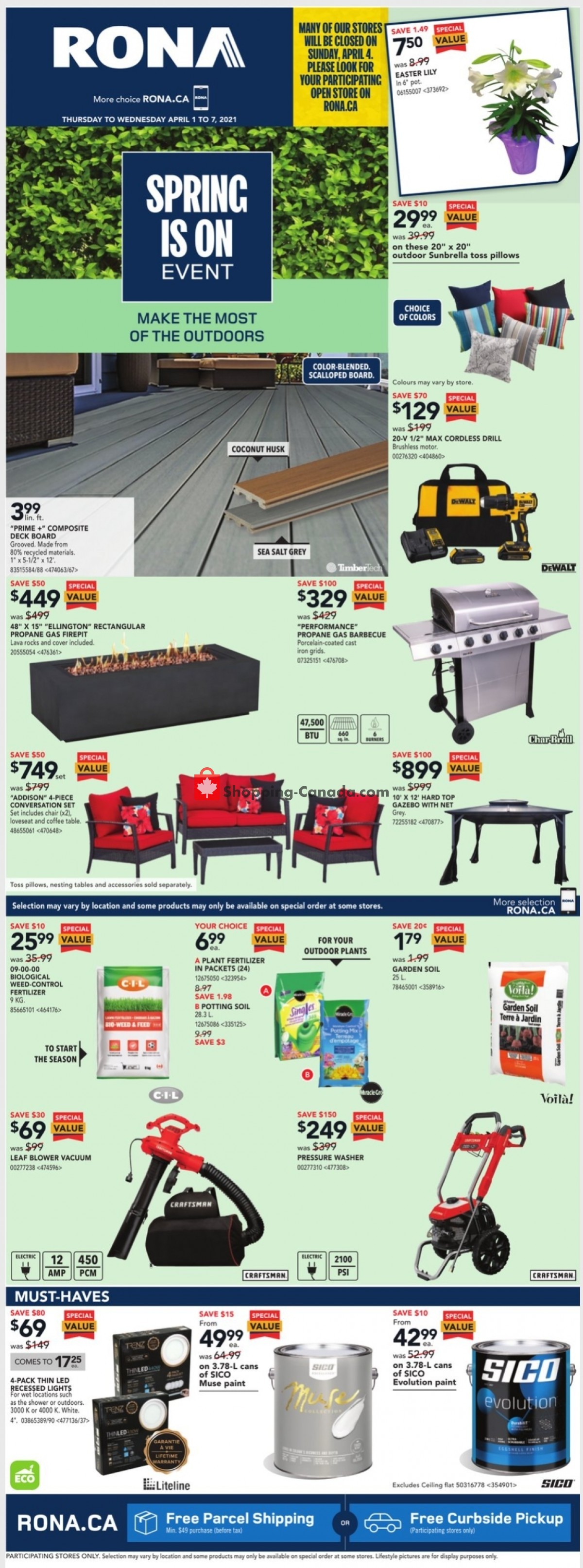 Rona flyer from Thursday April 1, 2021 to Wednesday April 7, 2021 - page 1
