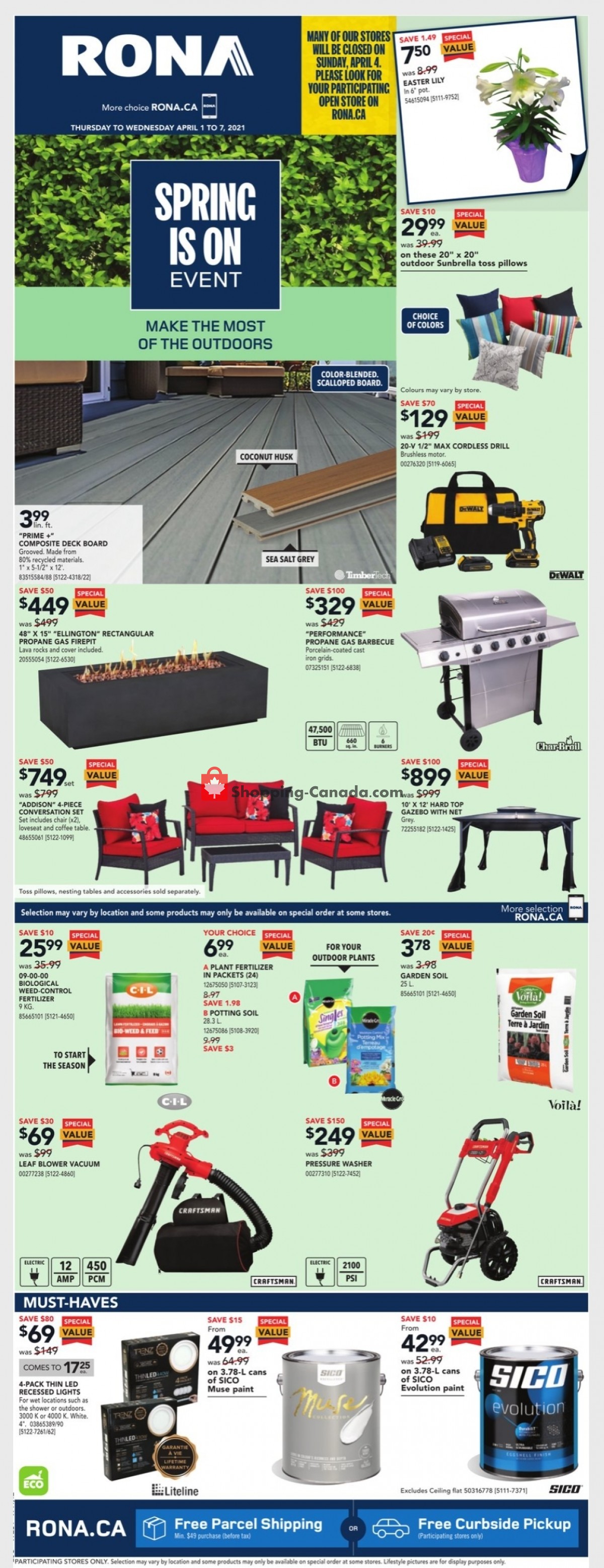 Rona flyer from Thursday April 1, 2021 to Wednesday April 7, 2021 - page 1