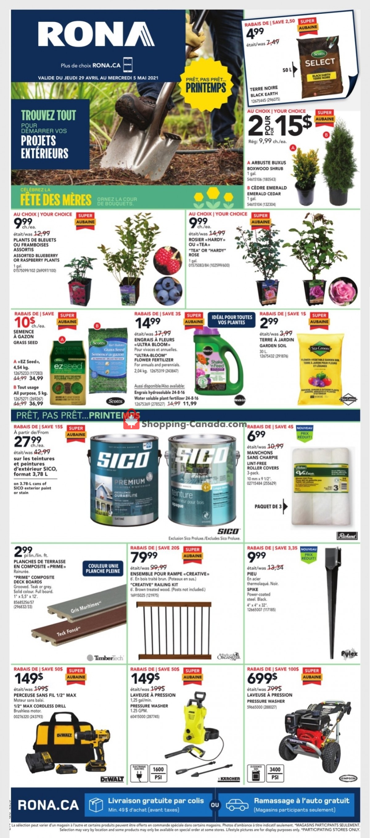 Rona flyer from Thursday April 29, 2021 to Wednesday May 5, 2021 - page 1