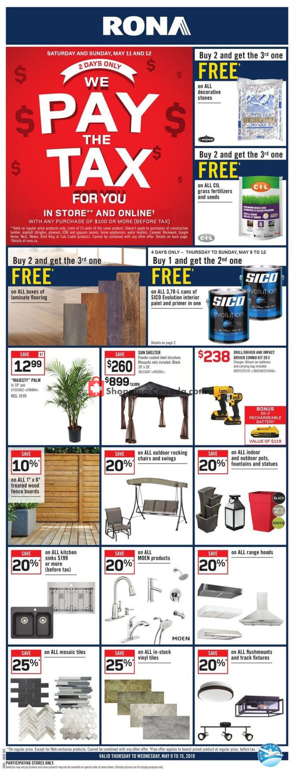 Rona flyer from Thursday May 9, 2019 to Wednesday May 15, 2019 - page 1