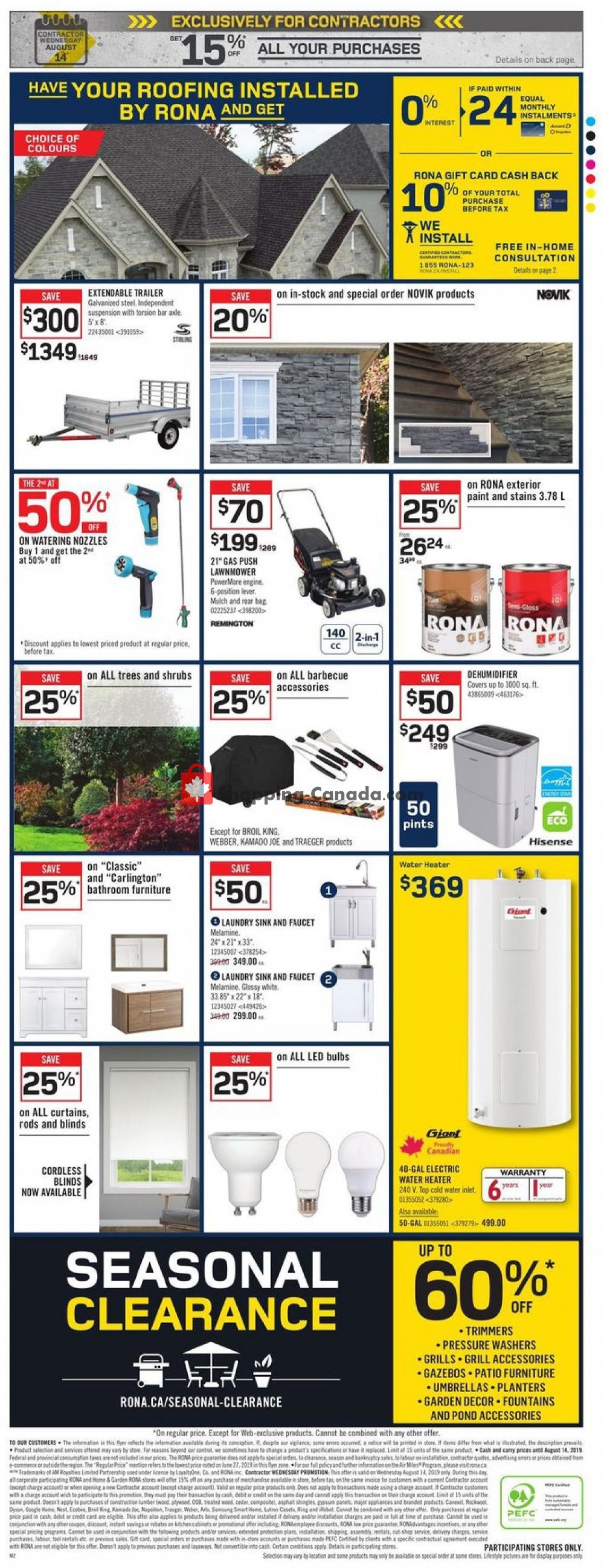 Rona flyer from Thursday August 8, 2019 to Wednesday August 14, 2019 - page 3