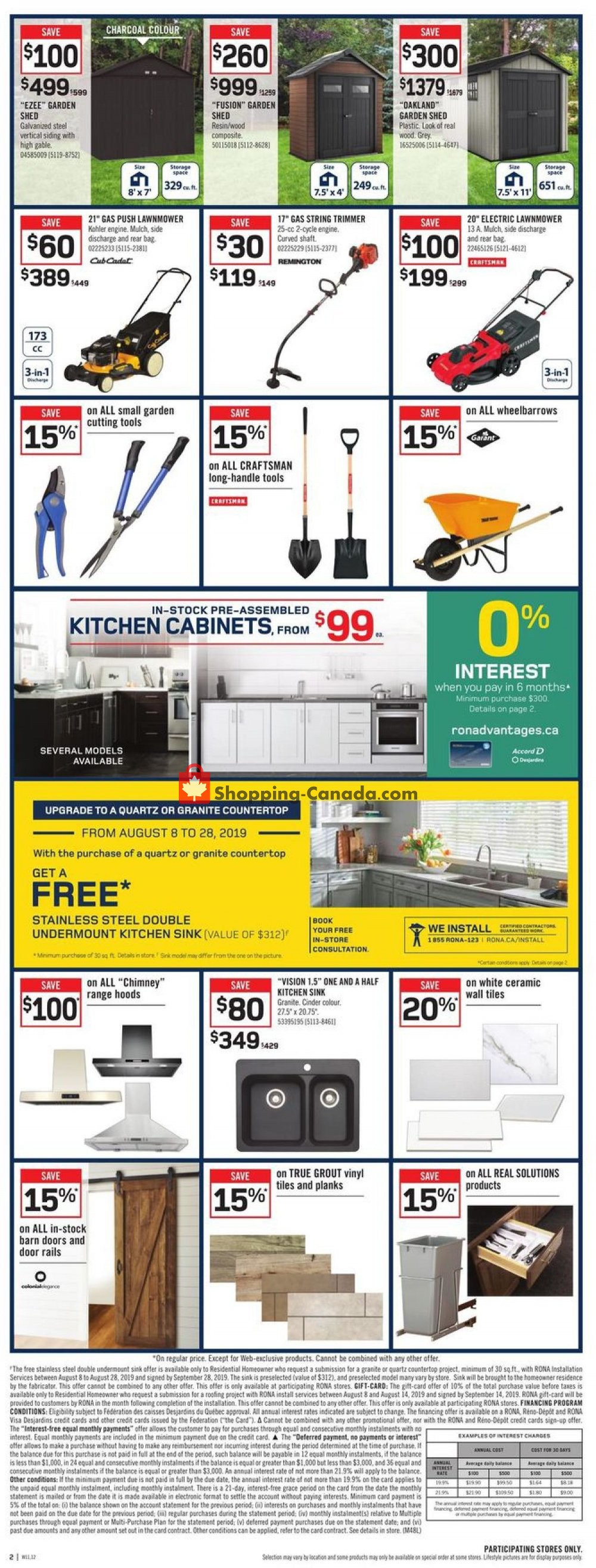 Rona flyer from Thursday August 8, 2019 to Wednesday August 14, 2019 - page 2