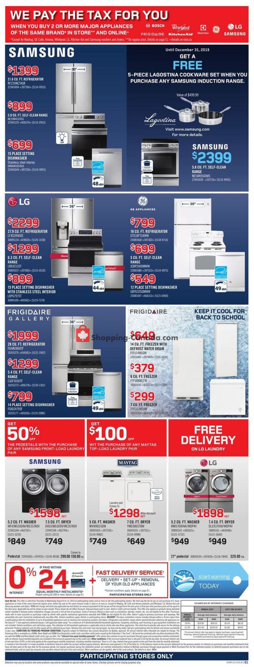 Rona flyer from Thursday August 8, 2019 to Wednesday August 14, 2019 - page 3